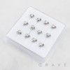 RIBBON HEART WITH BEZEL CZ 316L SURGICAL STEEL L-SHAPE NOSE RING BOX